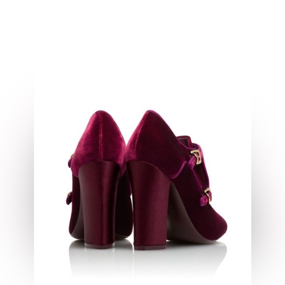 Tory Burch Carley Velvet Ankle Boots In Burgundy. Size 10.5 - Picture 3 of 16